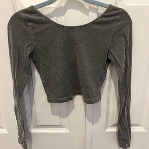 Brandy Melville grey long sleeve crop top one size but  fits x small - medium